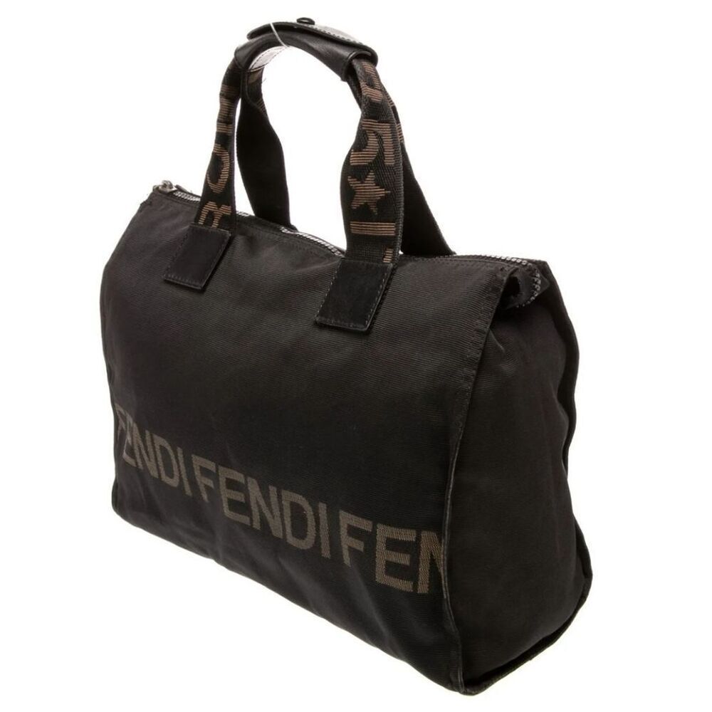 Fendi Black and Brown Logo Tote - Picture 3 of 5